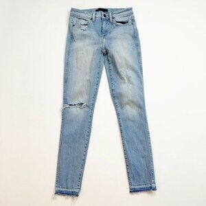 Genetic Los Angeles  Blue Daphne Skinny Jean Size 25 Distressed Raw Hem Women